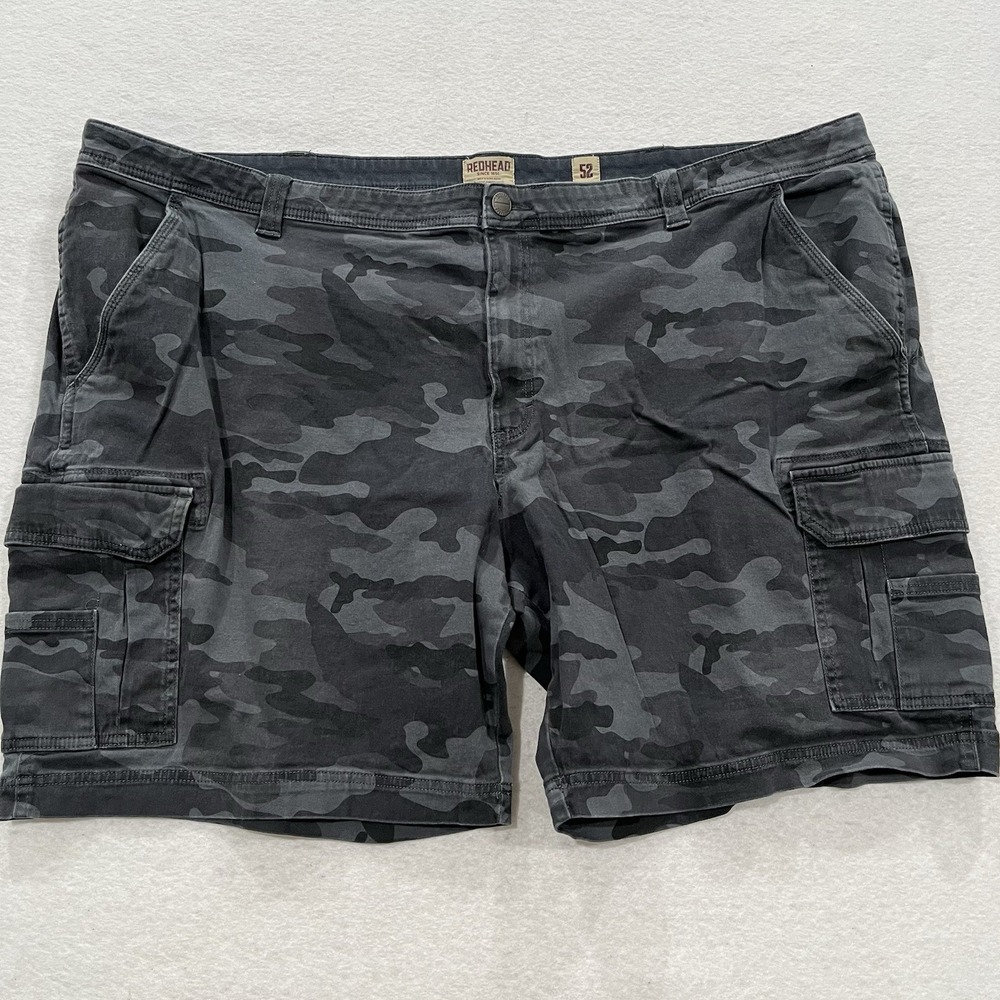 RedHead Mens 52 Grey Camo Cargo Shorts Cotton Stretch Utility Gorpcore 612RHS18